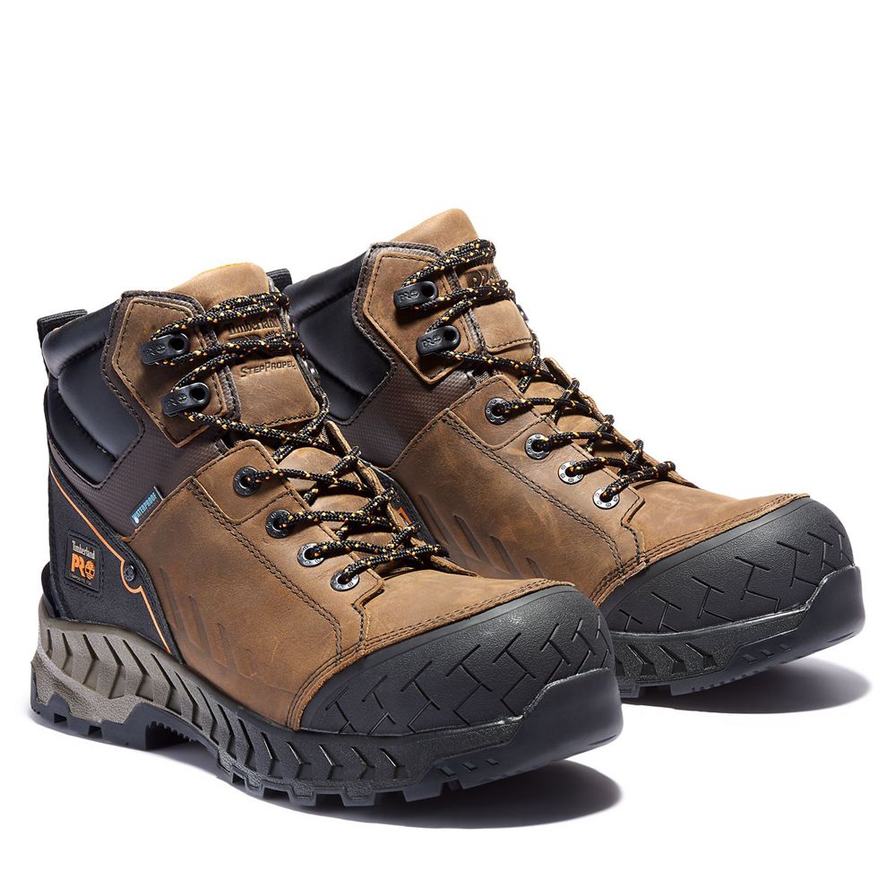 Timberland Mens Work Boots PRO® Summit 6-Inch Composite-Toe - Brown/Black - India GH2805147